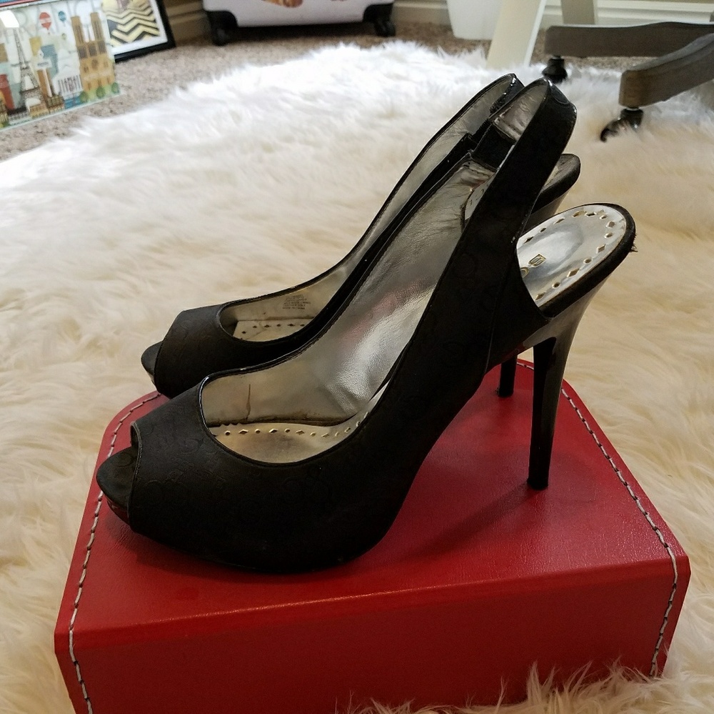 BCBGIRLS Black Slingbaks
